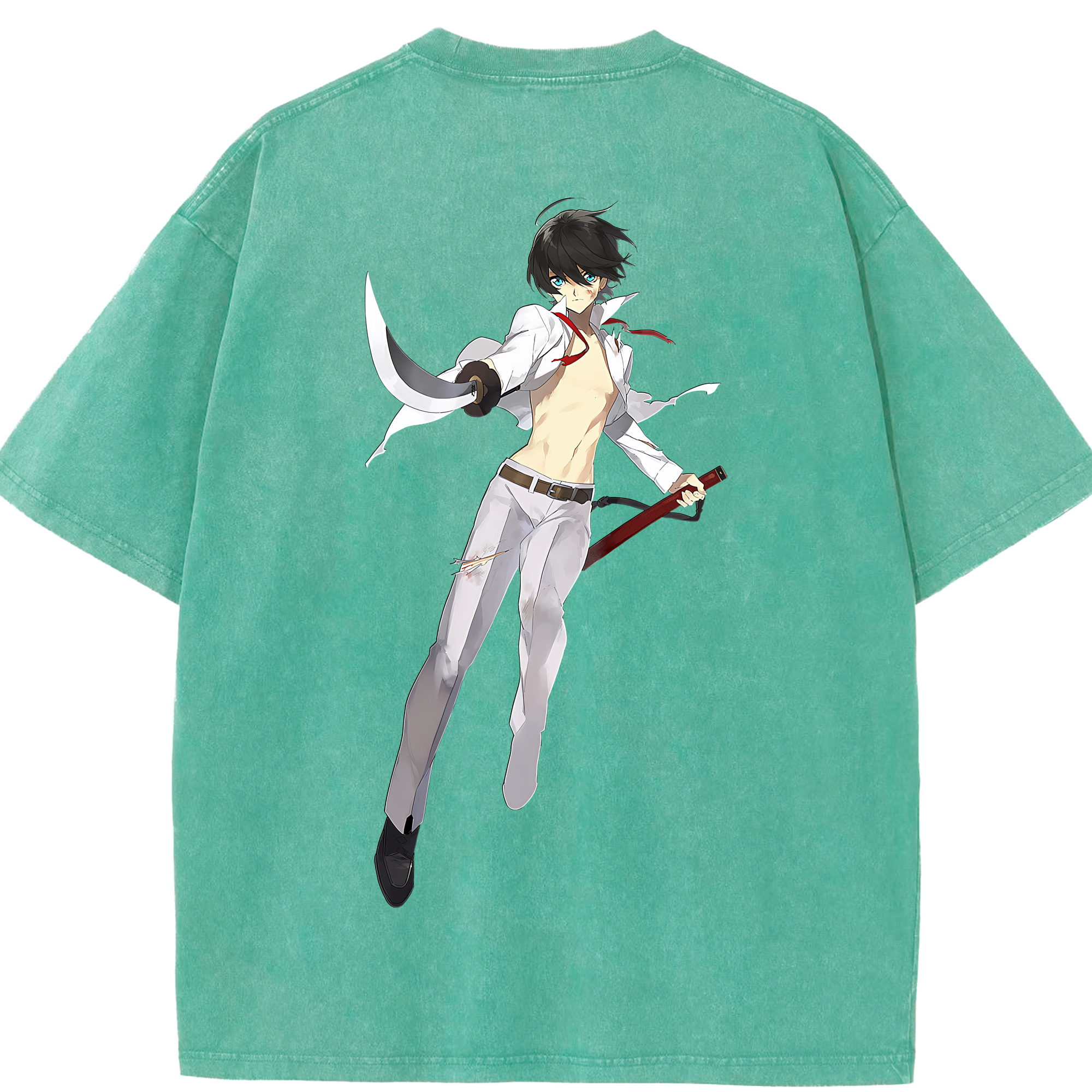 （画像用） 刀剣乱舞 Touken Ranbu 綿100% ヴィンテージ風 半袖Tシャツ（背面プリント）